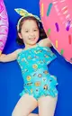 淘氣安柏 連身優雅兒童泳衣 M-XL AINIA - 藍色