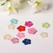 200 Mixed Color Pearl flower Beads 12mm FlatBack Center Hole Sew Costume Craft
