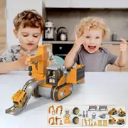 Children's Construction Vehicle Toy Set Simulation Excavator Excavator Model Disassembly And Assembly Toy Car B