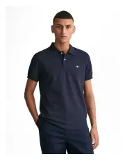 [Gant] Slim Fit Shield Pique Polo Shirt in Evening blue
