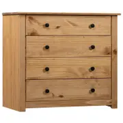 vidaXL Solid Pine Wood Side Cabinet 80cm Pine Panama Range Drawer Sideboard