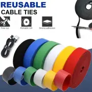 Self Adhesive Cable Strap Reusable Hook Wire Loop Strong Fastening Tape Roll Tie