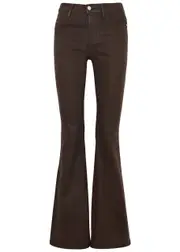 Frame Le High Flare Coated Jeans - Dark Brown - 30 (W30 / UK 12 / M) 30 (W30 / UK 12 / M)