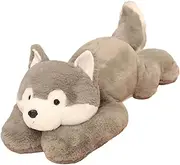 KONTONTY Stuffed Animal Plush Dog Cute Husky Cushion for Soft Puppy Doll for Birthdays for Snuggling and Photo Props for and Decoration