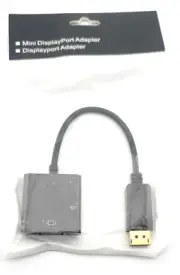New! DisplayPort Adapter Gold-Plated DP to VGA Cord Male to Female - FREE SHIP!