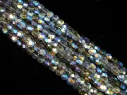 Glass Beads 6mm Faceted Grey AB 40cm Strand Jewellery Making