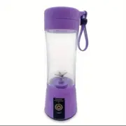 1pc Purple UsB Rechargeable Portable Blender Mixer 6 Blades 380 Ml For Smoothies