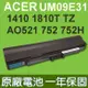 ACER UM09E31 原廠電池 UM09E51 Aspire 1410 One 521 AO521 752 752H AO752 AO752H Timeline 1810T 1810TZ Ferrari One 200 FO200