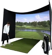 Golf Simulator Enclosure With Impact Display Projection Screen, Use With All Golf Launch Simulators And Monitors,Thickened, Durable, Cushioned, Muffling, Display Projector Screen For Golf T(Size:1*3m)
