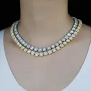 8MM 5AAA+ CZ Ice Out Hop Hip Bling Tennis Chain Necklace 14k Real Gold Plated