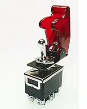 Safety Toggle Switch DPDT 20 Amp"Transparent Red"