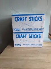 2 Boxes Pepperell Craft Sticks Natural Wood 70782 1000 pc. pack SEALED