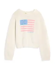 LoveShackFancy Girls' Viennetta Flag Sweater - Big Kid