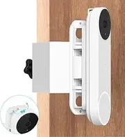 Borcorz Anti-Theft Doorbell Mount for Google Nest Doorbell (Battery), No Drill Mount for Nest Doorbell, Video Doorbell Mount for Apartment Home Renters, 45° Left & Right Adjustable Angle, White Color