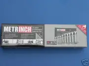 SPANNER COMBINATION WRENCH SET METRINCH 10pce met 10-19mm a/f 3/8 - 3/4" + BSW