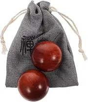 1 Set Handheld Wooden Massage Balls Palm Exercise Balls for Muscle Relief and Compact Hand Roller Massage Tool with Carrying Bag
