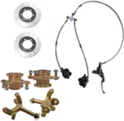 4- Stud Front Wheel Hub Steering knuckle Twin Brake Suit Go Kart Buggy Mini Bike