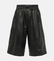 [Yves Salomon] Yves Salomon Leather Bermuda shorts AU 16 black