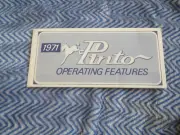 1971 FORD PINTO OWNERS MANUAL PAMPHLET B