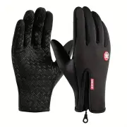 XANES Windproof Warm Gloves for Winter Anti Slip Silicon Touch Screen Full Finger Cold-proof Bicycle Cycling Touchscreen