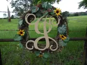 Wooden Letters, Monogram Vine (J) Letter, Unfinished Wall Letters, Large Letter