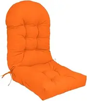 Perfk Chair Pad Patio Cushion Chaise Lounger Cushion High Back Chair Cushion for Courtyards, Orange
