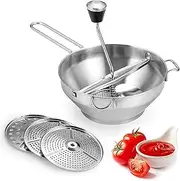 ZenithAur Jams Masher for Baby Food, Stainless Steel Food Mill with Interchangeable Plates, Manual Food Grinder for Vegetables and Fruits