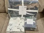 NEW Pottery Barn Kids Jurassic Twin Quilt Standard Sham Sheet Set Dinosaur Dino