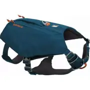 RUFFWEAR Dog Harness Hiking Backpack with Zip Packs Day Pack Blue Size LARGE/XL