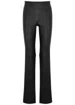 Helmut Lang Black Leather Bootcut Trousers - 10 10