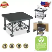 Stylish Mobile Printer Stand with Steel Shelf – 19x16x13.5 Inches for Office Use