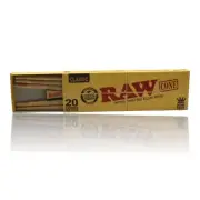 Raw Classic Natural Unrefined King Size Cones Pre Rolled Paper 20 Pack Cone