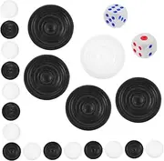 HOOTNEE Plastic Pieces Set Chess Game Accessory Round Checkers Checker Pieces for Board Game Portable