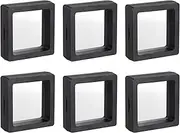 uxcell Floating Thin Film Display Box, ABS Frame Display Case Holder 5cm x 5cm x 2cm Black for Ring Necklace Bracelet Earring Pack of 20