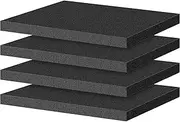 ToLanbbt Polyurethane Foam Sheets, 4P 16 x 12 x 1 Inch Cuttable Tool Box Case Inserts, Black Cushion Packing Pads for Toolbox, Game Box, Craft, Camera Storage