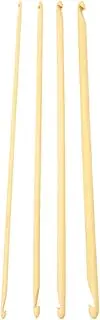 4Pcs 9.4in Long Double Ended Bamboo Tunisian Crochet Hook - Assorted Size Anti Slip Knitting Needle for Sewing