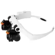Adjustable LED Cold Warm Light Headband Magnifier Glass Jewelry Watchmaker a