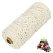 Macrame Cord 2-6mm x109 Yards Natural Cotton Twisted Yarn DIY Crafts