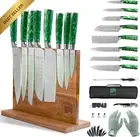 15-Piece Japanese Knife Set with Magnetic Block, Stainless Steel Blades