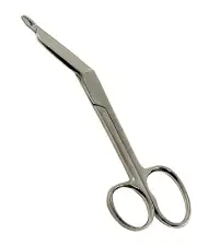 EMT Bandage Scissors with Single Large Finger Ring 7.25" Angled Blunt Tips - 1EA