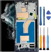 WINCGYCG for Samsung S22 Ultra 5G Screen Replacement for Samsung Galaxy S22 Ultra SM-S908u S908a S908w LCD Display Touch digitizer Screen Assembly Part with Tools 6.8 inch Black with Frame