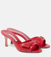 [Manolo Blahnik] Manolo Blahnik Ebakmu 70 leather mules AU 8 red