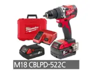 Milwaukee M18 CBLPD 2.0Ah+5.0Ah Hammer BL 18V 1800rpm 27000bpm 60Nm Charger_220V