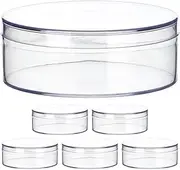 Amosfun 12pcs Clear Round Candy Box with Lid Wedding Anniversary Candies Storage Containers Jewelry Beads Crafts Boxes L