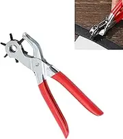 DONHUA Belt Hole Puncher Kit, Heavy Duty Leather Hole Punch Revolving Craft Durable and Versatile Leatherworking Tool for Saddle, Watch Strap, Shoe, Fabric, Multi Sized Belt Hole Puncher