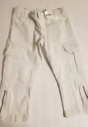 Pumpkin Patch Solid White Cargo Rollup Cropped Capri Pants Size 7 New