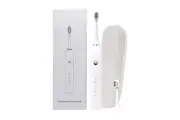 Sonic Electric Toothbrush White - Waterproof USB Charging 5 Modes 2 Heads + Case
