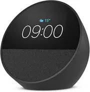 Amazon Echo Spot (2024 release) | Smart alarm clock with vibrant sound + Alexa, Black