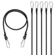 35.4" Bungee Cords 6Pcs Heavy Elastic Bungee Rope with Alloy Hooks Black