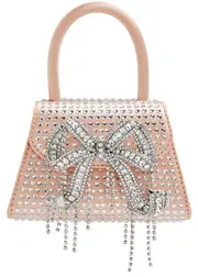 Self-portrait Kids Bow Micro Embellished Satin top Handle bag - Pink - One ONE